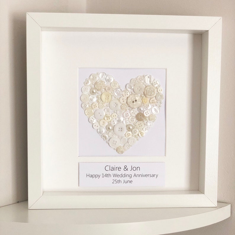 Ivory Wedding Anniversary Gift Personalised 14th