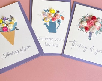 Greeting Cards Small Cards Flowers White Cards Three Eight - Temu