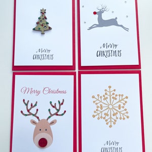Confezione di cartoline natalizie di lusso fatte a mano, cartoline natalizie multipack, cartoline natalizie, buon Natale, cartoline con renne, cartoline con fiocchi di neve, cartoline vuote