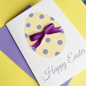 Oeuf de Pâques Bonne carte de Pâques A6, carte 3D pour Pâques, carte faite main d’oeuf de Pâques avec l’arc de ruban