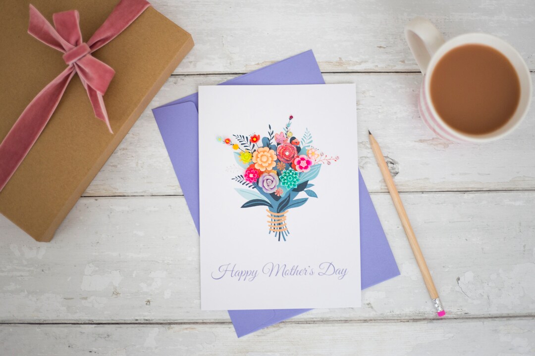 Mother's Day Greeting Cards Blessing Thank You Bouquet Cards - Temu