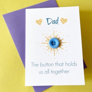 Papa - le bouton qui nous maintient tous ensemble carte, carte de fête des pères A6, carte d’anniversaire de papa