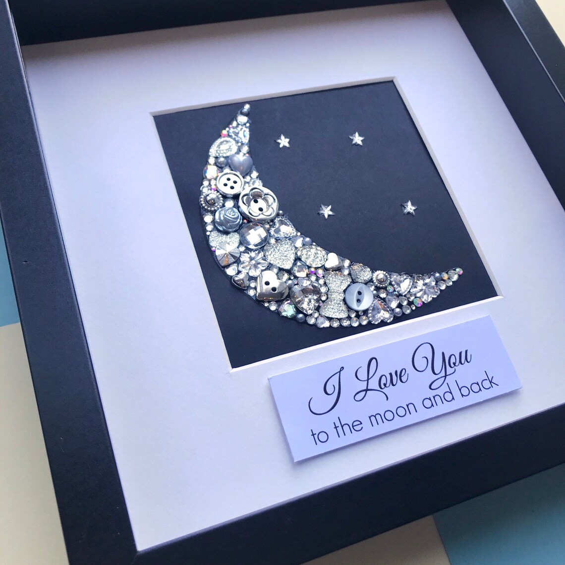 I Love You to the Moon and Back Framed Wall Art, Silver Moon Framed ...