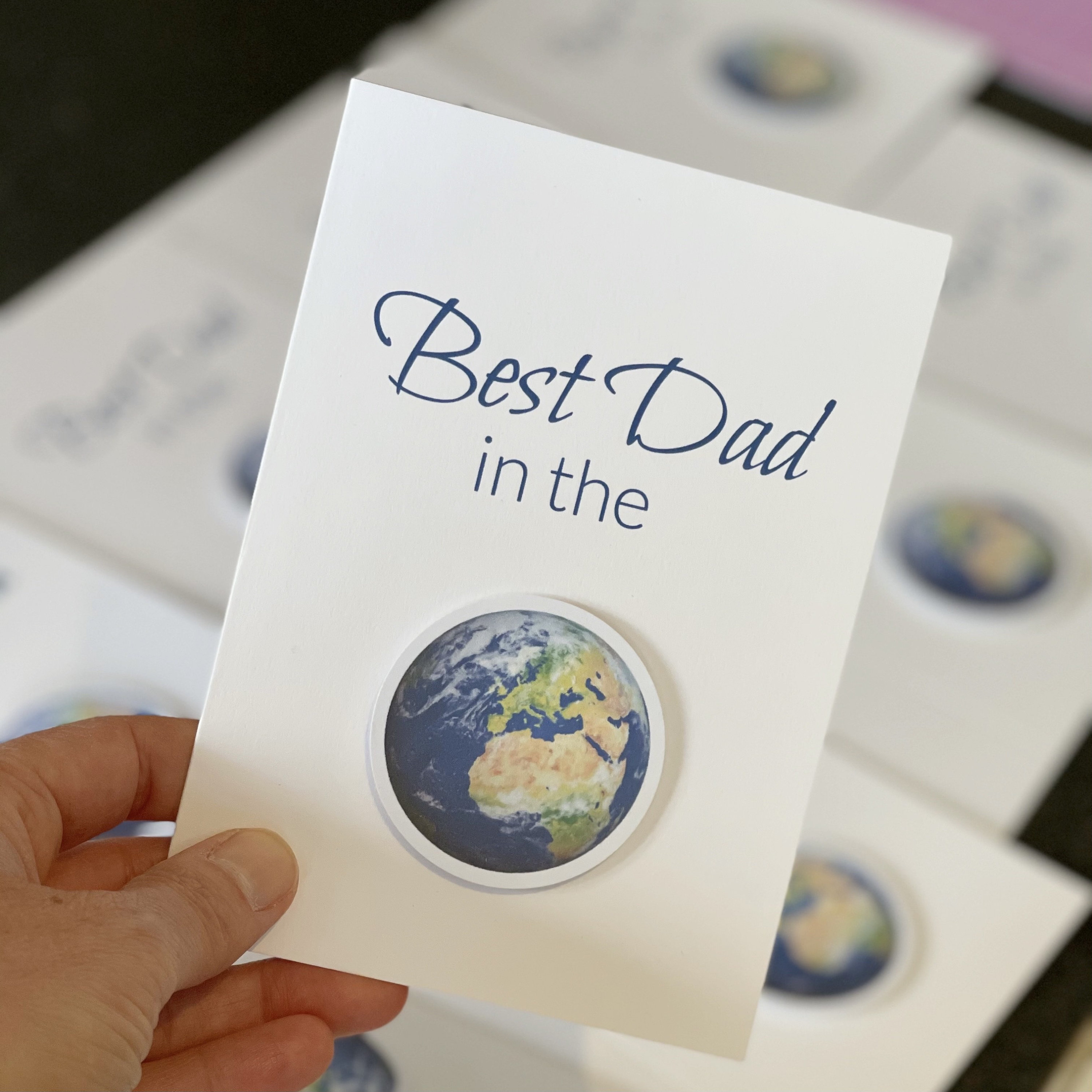 Biglietto Per Festa Del Papà – Scritta “Best Dad In The World”, Formato A5, Vuoto Dentro, Con Busta - 4