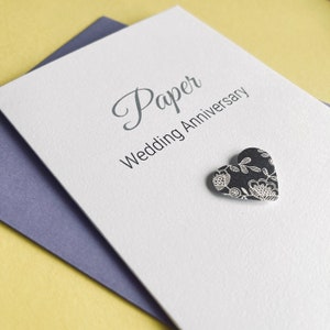 Handmade Paper Wedding Anniversary Card A6, 1st Anniversary Greeting Card, Anniversary Celebration, One Paper Heart
