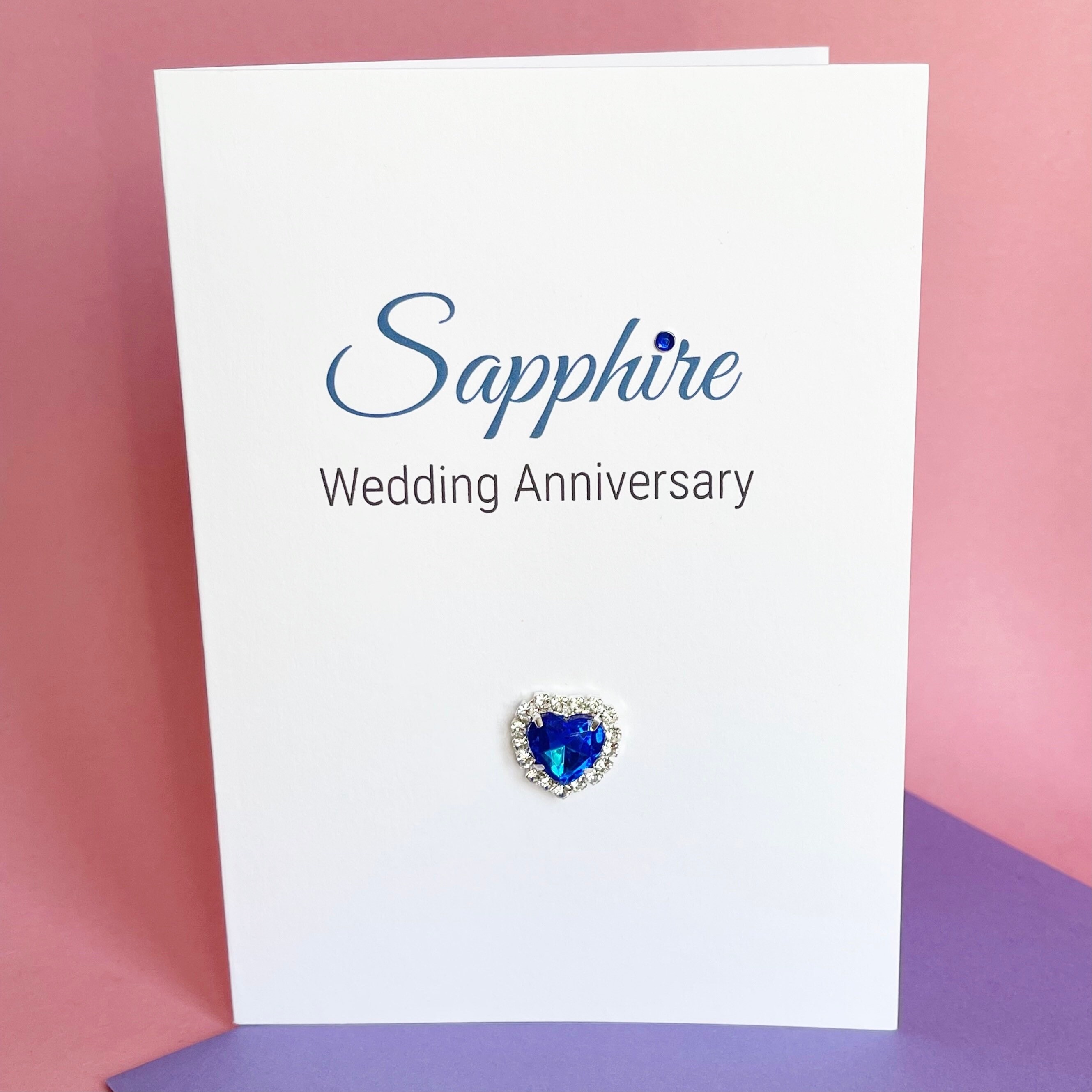Handmade Sapphire Wedding Anniversary Card A6 45th - Etsy
