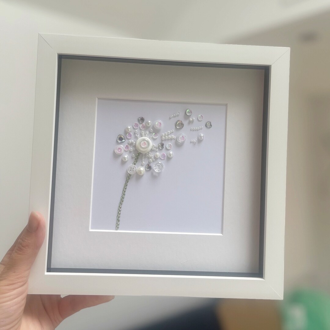 Framed Dandelion Artwork, Dandelion Wishes Picture, Personalised