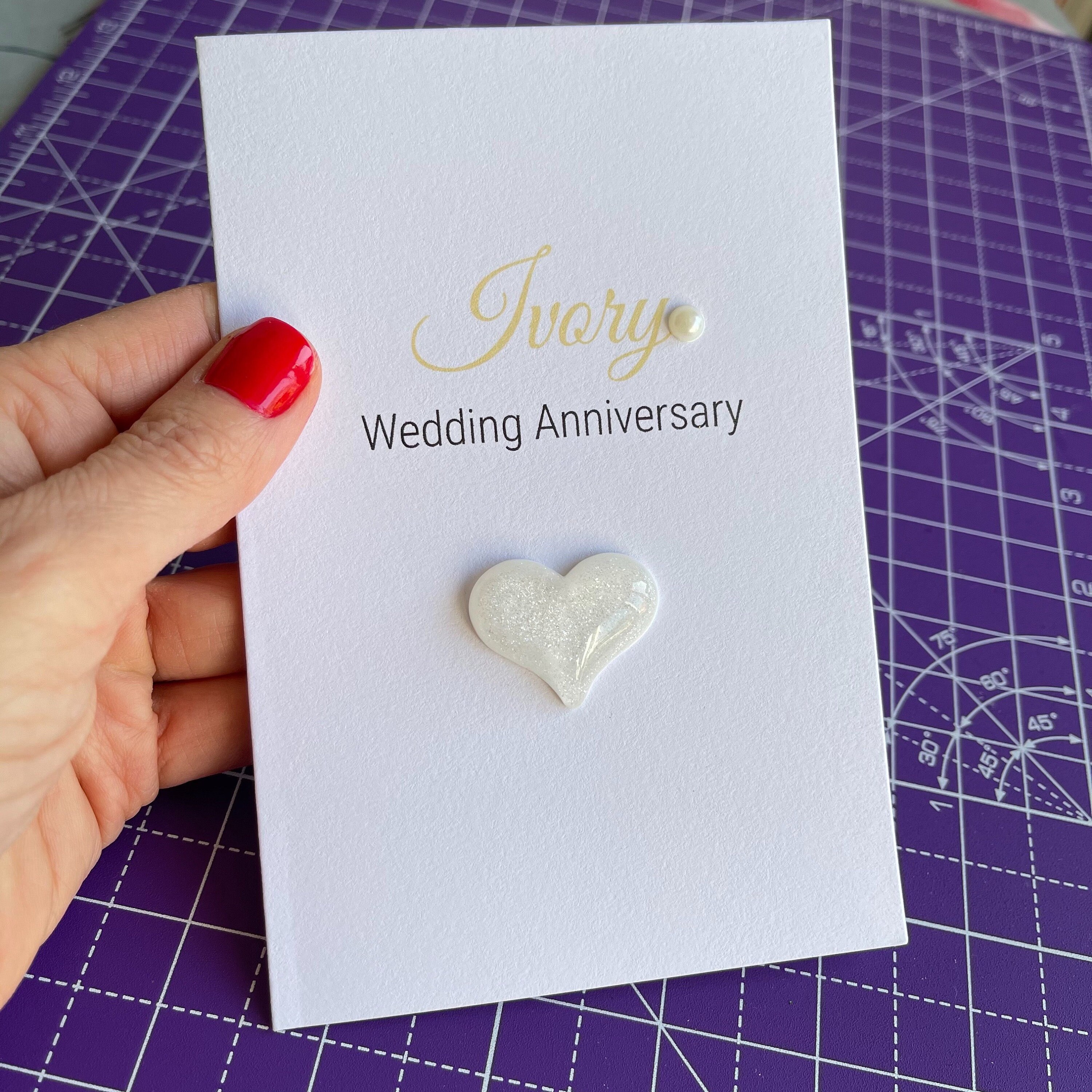 Handmade Ivory Wedding Anniversary Card A6 14th Anniversary - Etsy