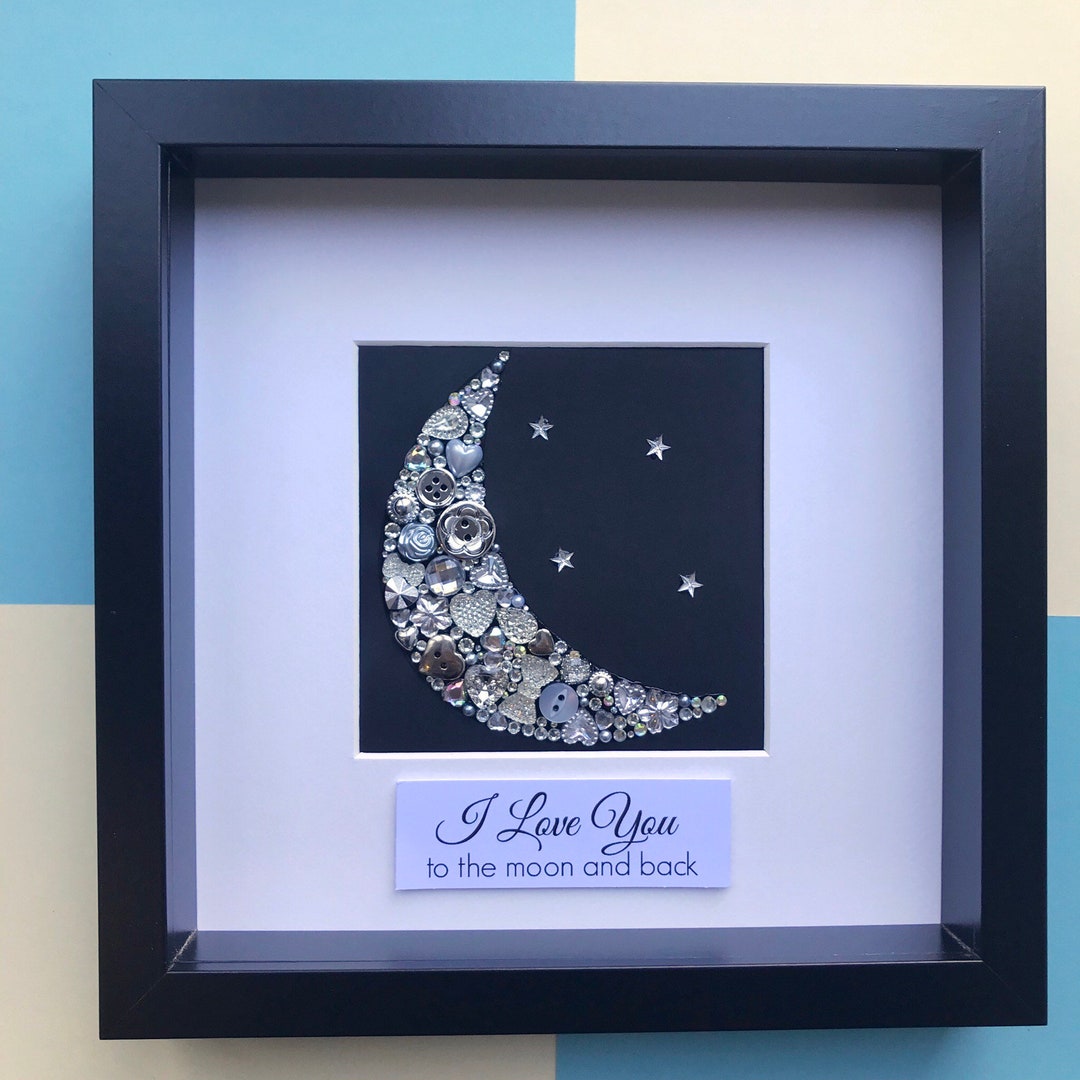 I Love You to the Moon and Back Framed Wall Art, Silver Moon Framed ...