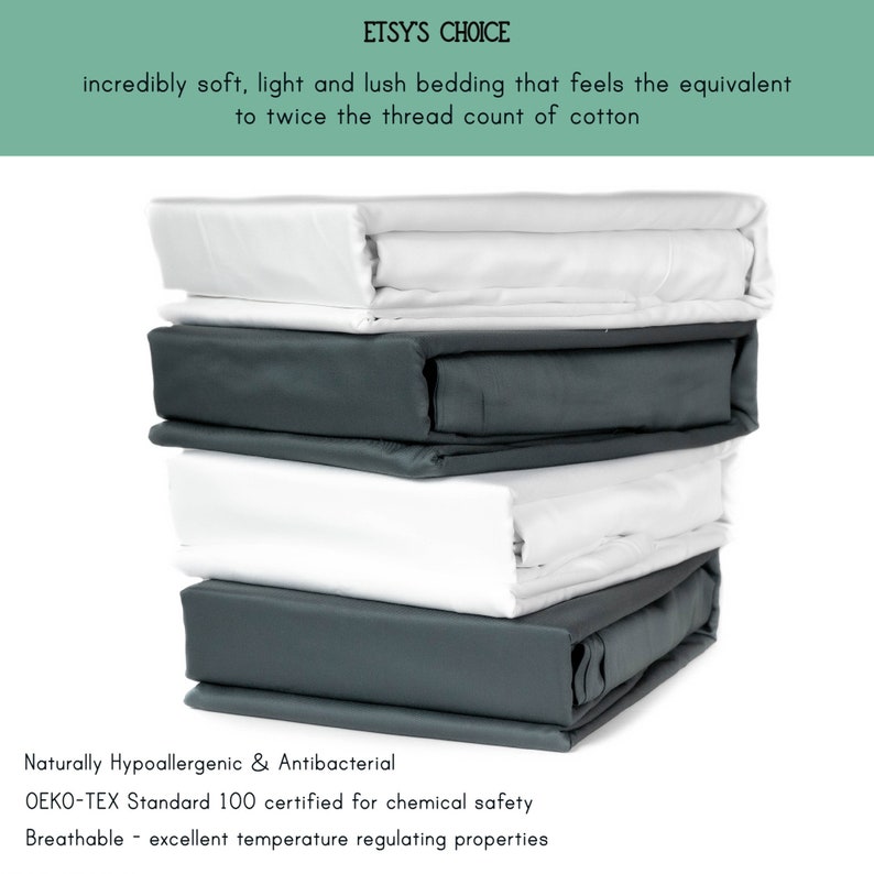 Real Bamboo Sheets Sustainable Cooling Technology Oekotex Etsy