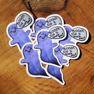 Halloween Lavender Ghost Clear Sticker, Clear Vinyl Sticker, ghost, vinyl sticker, halloween sticker, spooky stickers, water bottle stickers