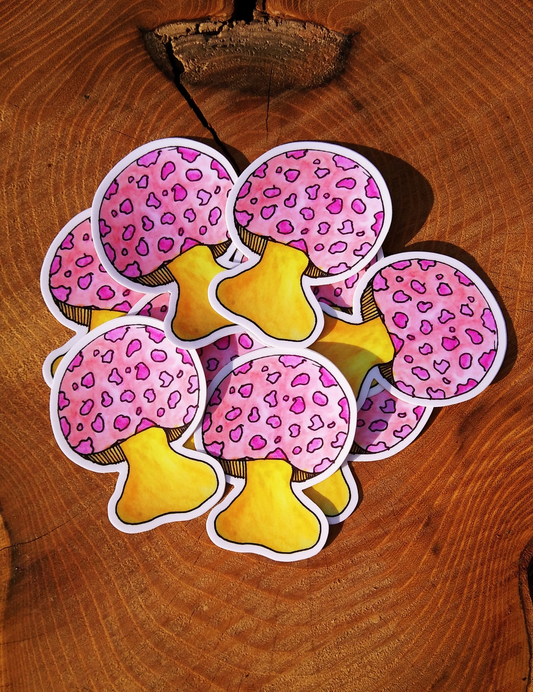 Pink Amanita Mushroom Sticker, Toadstools, Toadstool Art, Mycology ...