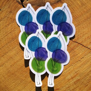 Mehrfarbiger Dot Leaf Clear Sticker, Vinyl Wasserflaschen Aufkleber, Wasserfeste Aufkleber, Original Malerei Aufkleber, Aquarell Kunst, Oregon