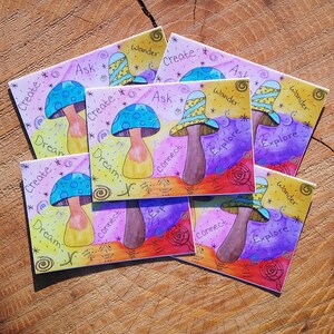 Tie-Dye Pilz Sticker, Fliegenpilze, Fliegenpilz Art, Mykologie, Fliegenpilz Sticker, Original Malerei, AquarellKunst, Oregon, Gartenkunst