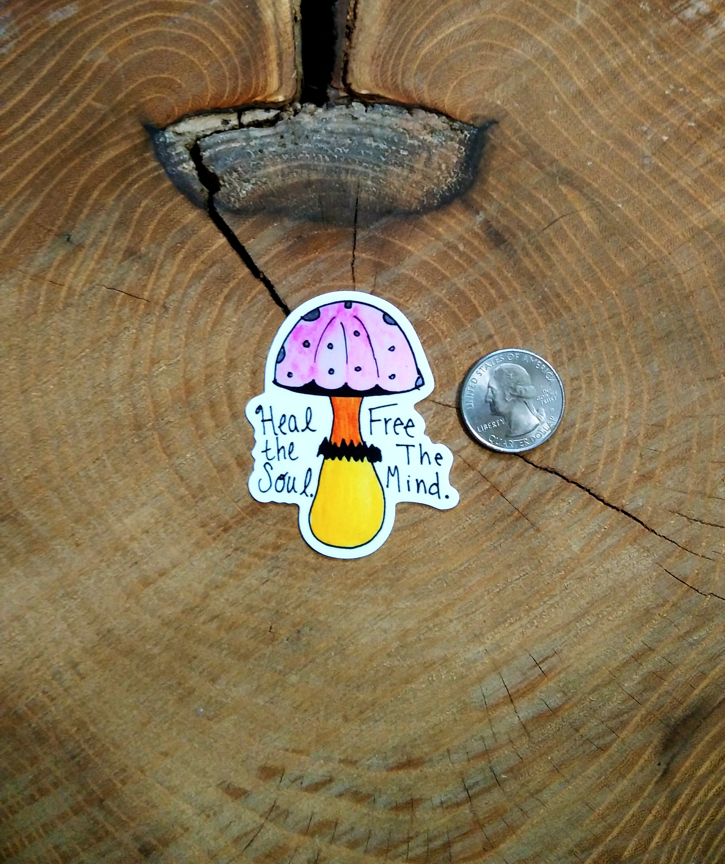 Heal the Soul Toadstool Sticker, Toadstool, Mushrooms, Purple Mushroom ...