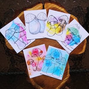 Pride Flag Collection: Multi Pack Pride Vlag Ansichtkaart Schilderij, Pride Vlag Paddestoel, Multi Pack, Pride Vlaggen, Mushroom Pride, Notecard