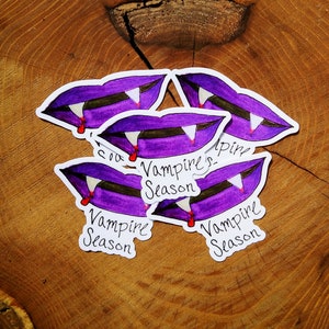 Halloween Vampire Season Sticker, Vinyl Sticker, vampire season, halloween sticker, spooky stickers, water bottle stickers