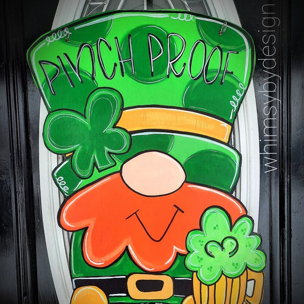 St. Patrick's Day Door Hanger - Saint Patrick's Day Door Hanger - Leprechaun Door Hanger - St. Paddy's Day - Spring Door Hanger