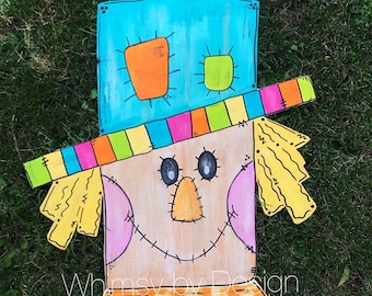Whimsical Fall Scarecrow Door Hanger - Autumn Door Decor - Fall Decor ...