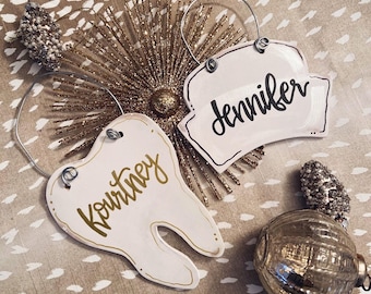 Dental Tooth Hanger | Teeth | Personalized | Dental Hygienist | Dentist Office | Dental Hygiene | Ornament | RDH Gift | Dentist | Graduation