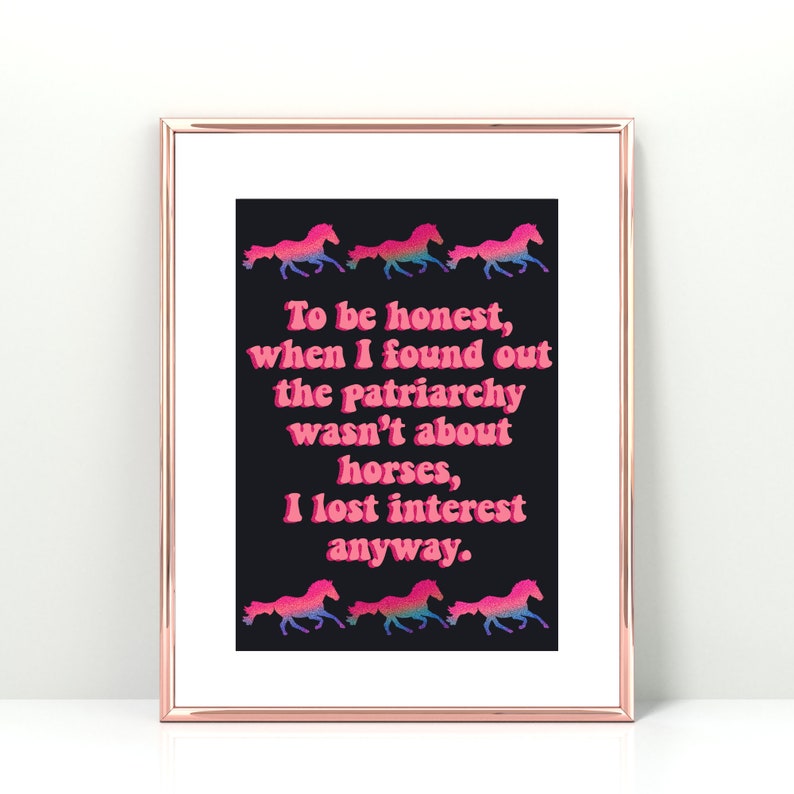 Barbie Patriarchy Ken Quote With Horses 5x7 Art Print - Etsy