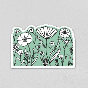 Mint Floral Sticker