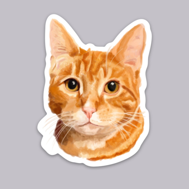 High-quality Orange Tabby Cat Vinyl Sticker for Cat Lovers - Etsy