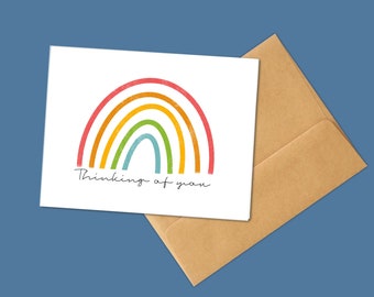 Thinking of You Rainbow Bridge Card - Blank Inside