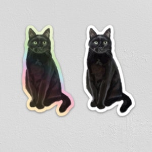 Black Cat Sticker - Matte or Holographic