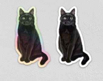 Black Cat Sticker - Matte or Holographic