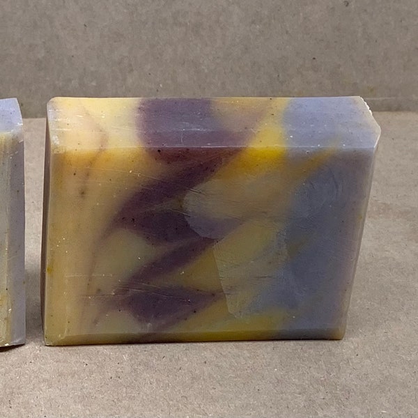 SOAP: NATURAL COLORANTS Coconut Oil Soap! -- Handmade Cold Process Soap Fragrance Litsea Cubeba, Blood Orange and Cedar Essential Oils