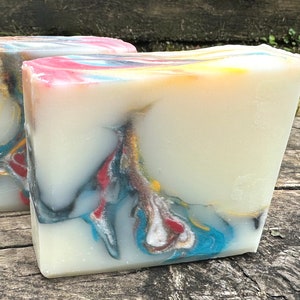 SOAP: GLOW Colored Rivers soap! -- Vegan Handmade Cold Process Soap, Fragrance Oil - Candied Ginger