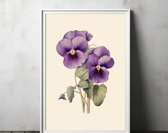 February Blooms: Violet Birth Month Printable - Ideal Gift for February Birthdays, Instant Download Floral Art for Personalized Celebrations
