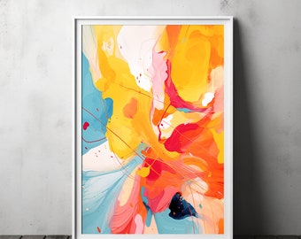 Colorful Fusion - Modern Abstract Instant Download - Digital Art Print for Instant Impact. Digital Download Art Printable Art Digital Art