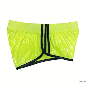 neon brillant court 2.0 Short S Nylon humid wet look running shorts jaunt fluo noir image 2