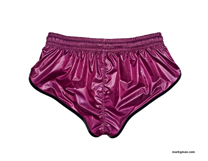 racer shorts M 2.0 extra short wetlook polyamide sport shorts shiny silky runner pants 画像 3