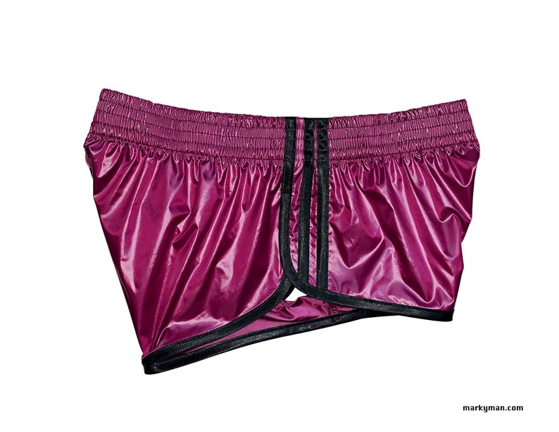racer shorts M 2.0 extra short wetlook polyamide sport shorts shiny silky runner pants 画像 2