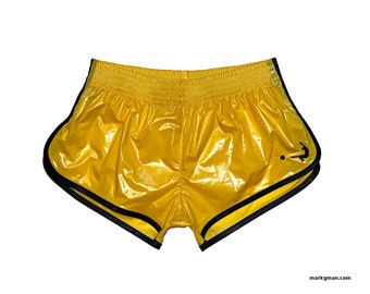 Sprintershorts S Shorts wetlook Nylon Glanznylon Glanzshorts Glanzsporthose glänzend