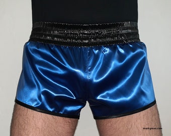 Short de sport M wetlook short en satin brillant large ceinture short de sprint en satin brillant boxer