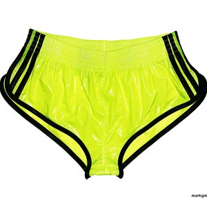 neon brillant court 2.0 Short S Nylon humid wet look running shorts jaunt fluo noir image 1