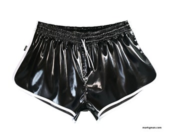 Short Sprinter L short satin brillant satiné wetlook short de gym brillant short de sport