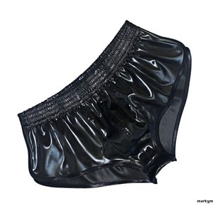 Pantaloncini lucidi corti 2.0 M pantaloncini in raso lucido effetto bagnato con rigonfiamento come slip in raso immagine 4