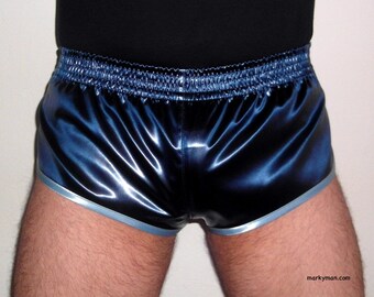 Shorts M extra court 2.0 Satin Sprinters wetlook bleu foncé brillant splendeur 2.0