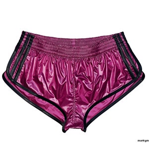 Short M short 2.0 satin sprinter wetlook short brillant pantalon brillant short sprinter en polyamide comme soie image 1