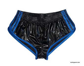 short Shorts 2.0 S black nylon wet look shiny runner shorts glanznylon