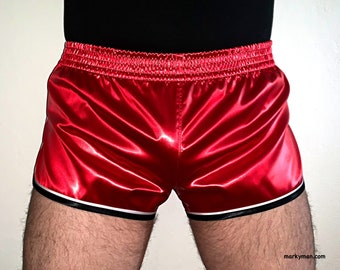 Sportshorts M wetlook Glanzsatin Shorts Satin Satinshorts Sprinter-shorts Glanzshorts