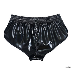 Short brillant court 2.0 M short en satin brillant wetlook avec renflement comme slip satin image 3