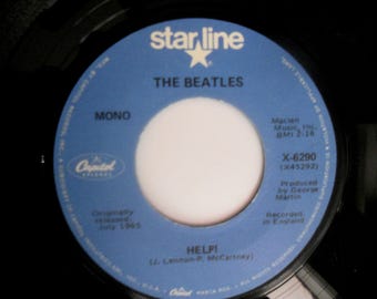 The Beatles Help!/ I'm Down 45 Vinyl Record. Capitol Starline X -6290 Collectible Record.Anniversary birthday gift.