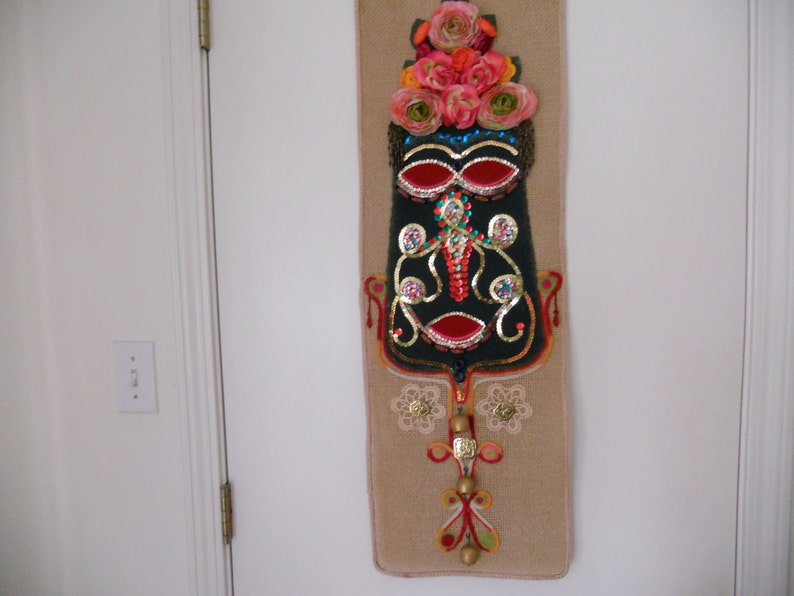 Traditional Ethnic Folk Art Wall Panel.Bulgarian Magic Mask image 0