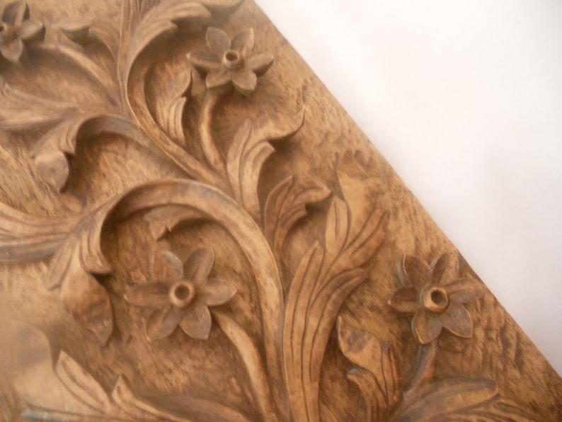 Conception de fleur de panneau en bois sculpt la main. Mur | Etsy